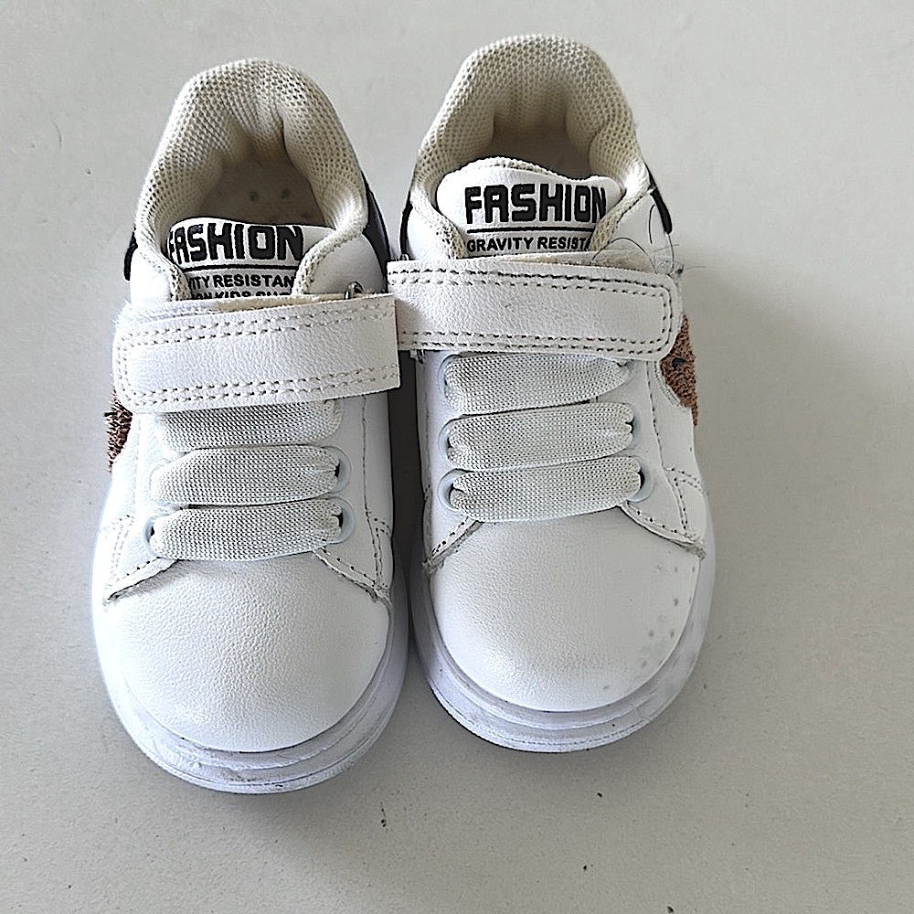 NWOT Kids White and Brown Shoes